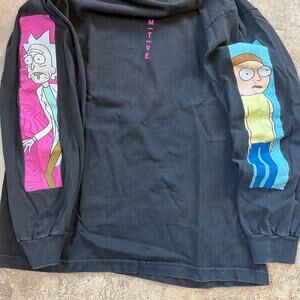 RICK & Morty long graphics on sleeves black T-shirt, women's size M